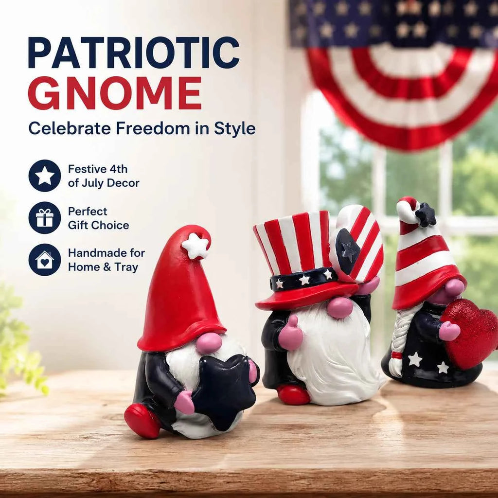 4th of July Patriotic Striped Resin Statue Independence Day Decoration Gift Handmade Home Tiered Tray Figurine