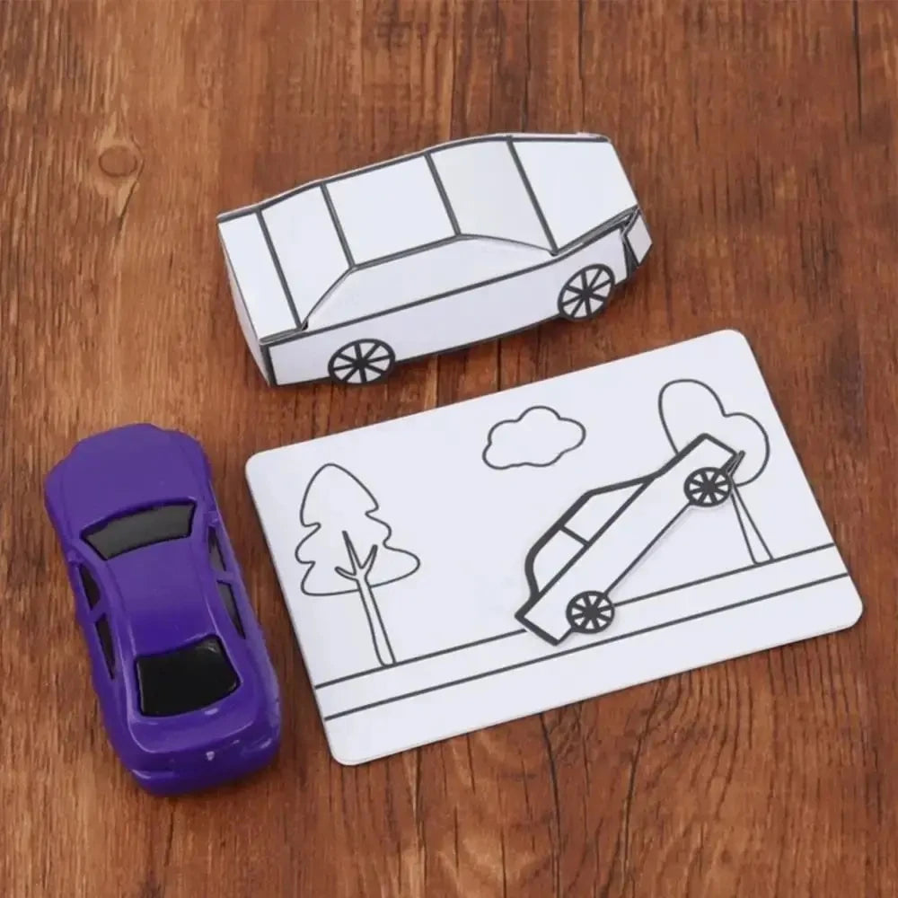Magic Tricks Appearing Car by Hyde Ren Gimmicks Magic Show Painting Car Magic Toy Interactive Mentalism Magic Card to Paper Car