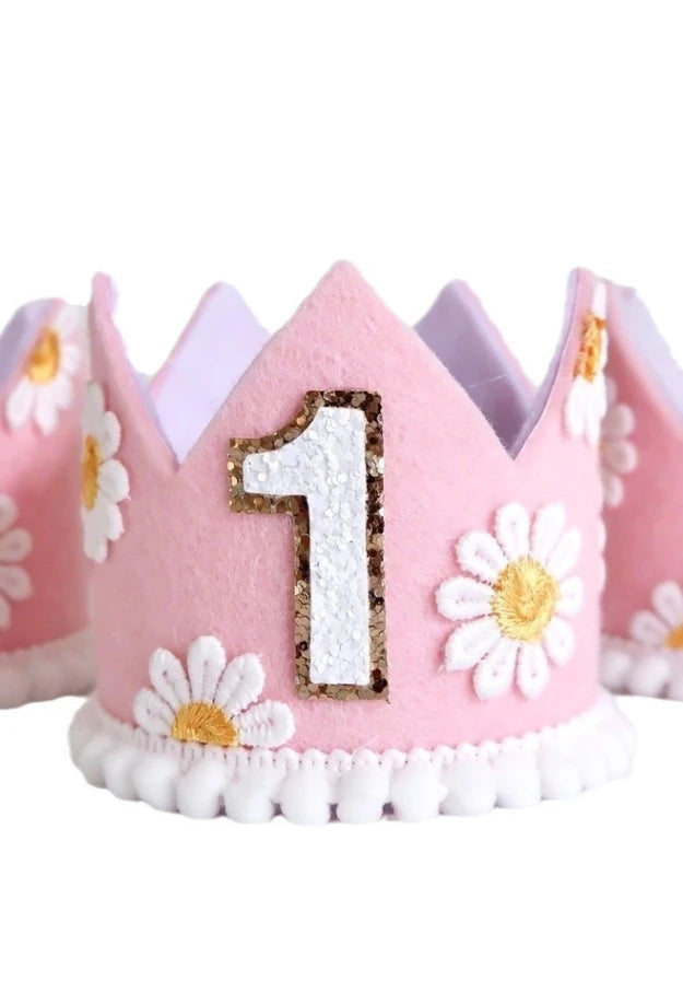 Neutral party hat, 1st birthday, 2nd birthday crown, Cake smash prop, birthday crown, party hat, first birthday girl, boy. - Big Tim's Magic Emporium