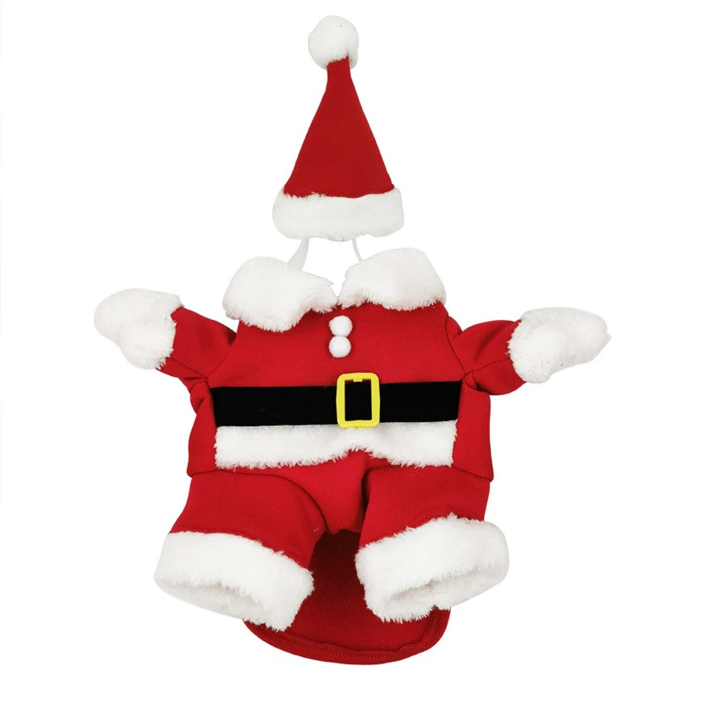 Christmas Pet Costumes Cute Kitten Santa Claus Clothes For Small Medium Dogs Cats Holiday Party Dress Up Apparel Sphynx Outfits