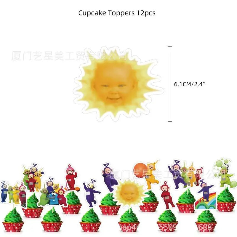 Teletubbies Cartoon Anime Peripheral Birthday Party Balloon Flag Pulling Cute Theme Party Decoration Kids Partys Supplies Gift - Big Tim's Magic Emporium