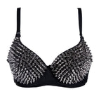 Metallic Rivet Studded Gothic Push-Up Bra & Punk Rave Bralette