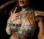 Sparkly Go-Go Dance Bikini Set for Women | Stage Performance Costume