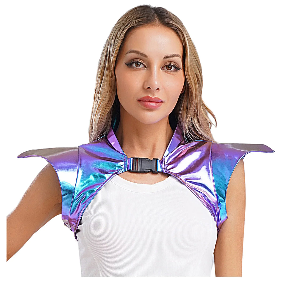 Metallic Gothic Armor Shoulder Shrug Steampunk Pauldron Collar Stage Costume