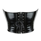 Shiny PVC PU Leather Bustier Corset Crop Top Body Shaper Vest