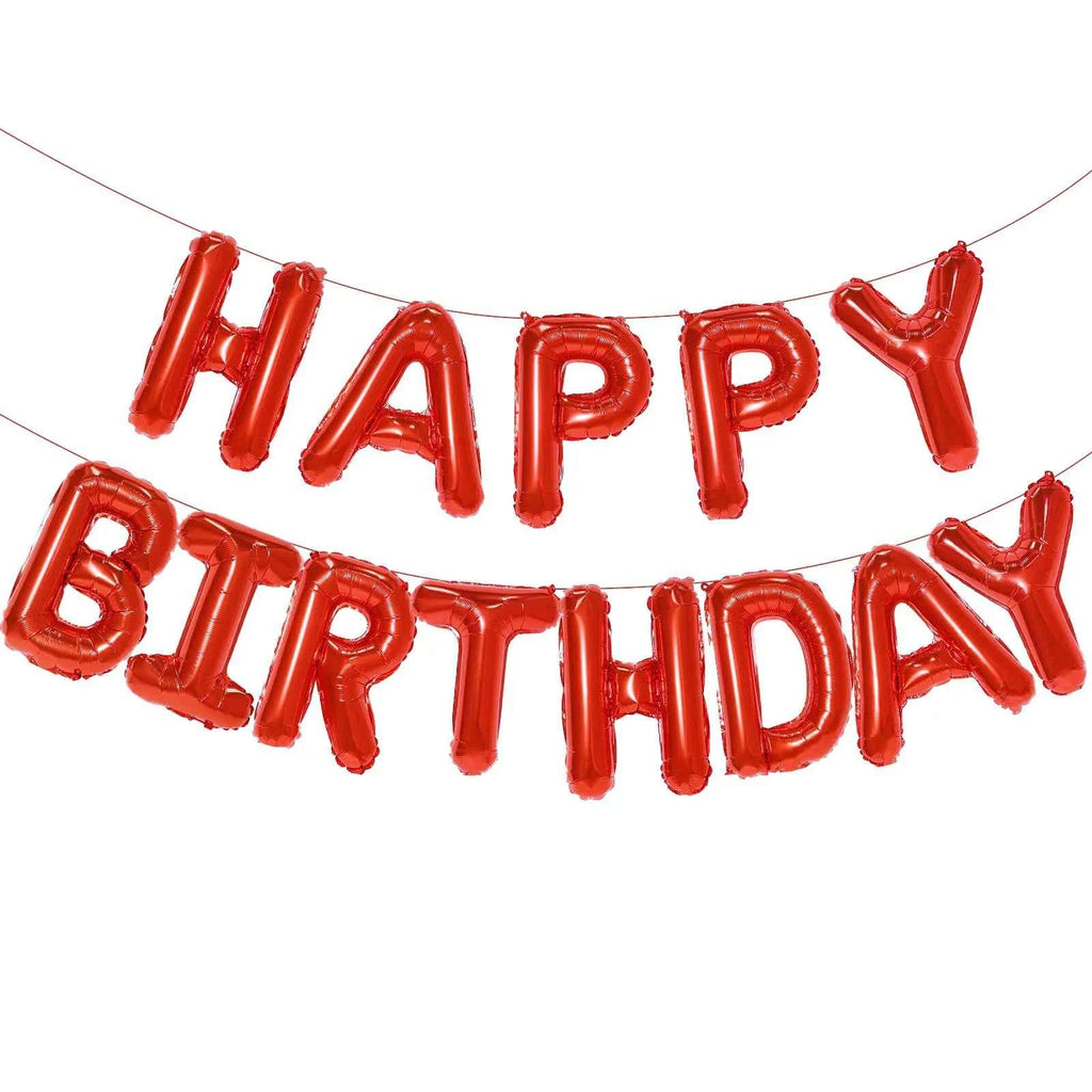 Gold Blue Happy Birthday Balloon 16Inch Foil Letters Birthday Sign Banner Bunting for Girls Boys Kids Adults Birthday Decoration