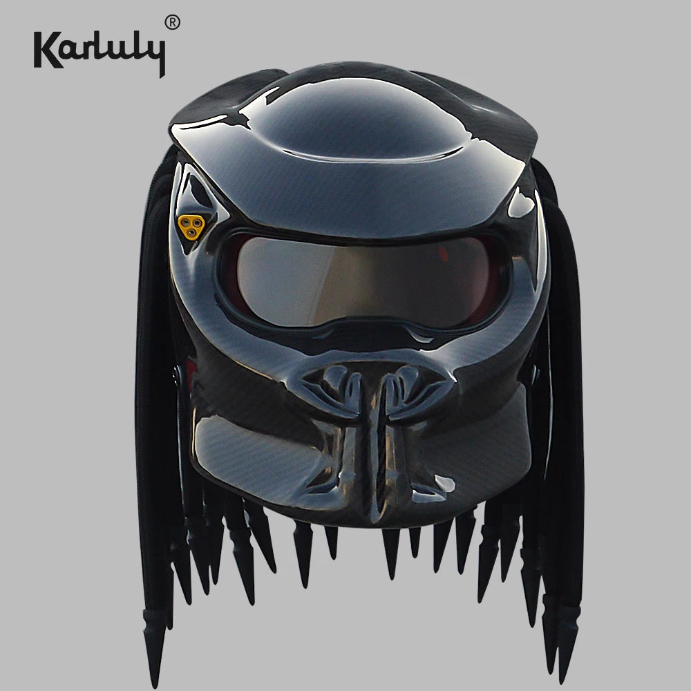 Personalized Full Coverage Predator Carbon Brazed Special Shape Helmet Vintage Motorcycle Sports Bike Full Face Party face mask - Big Tim's Magic Emporium