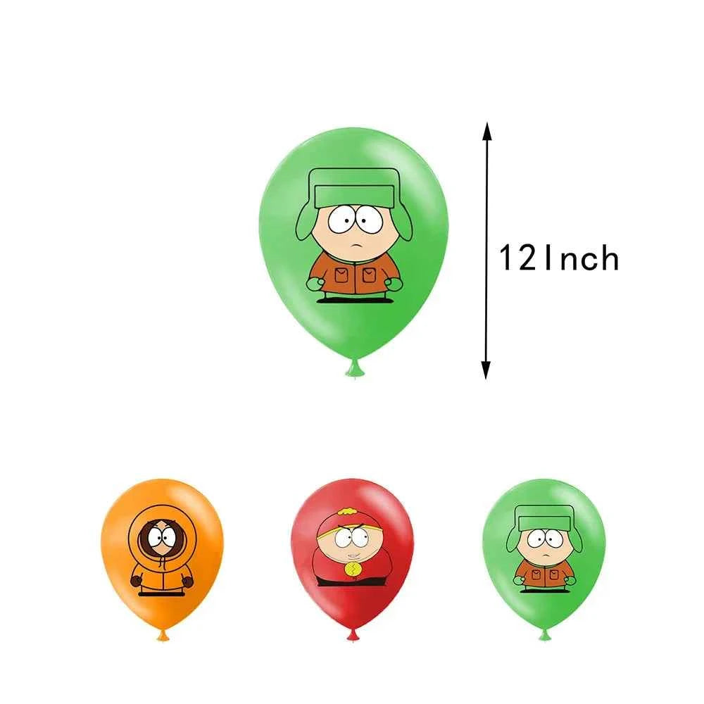 South North Parks Cartoon Theme Birthday Party Decoration Balloon Banner Cake Topper comedy Party Supplies For Baby Shower