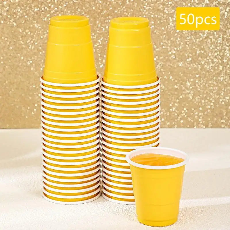 50pcs Party Disposable Plastic Cups Birthday Wedding Festival Beer Drink Soda Cups Party Game Cups - Big Tim's Magic Emporium