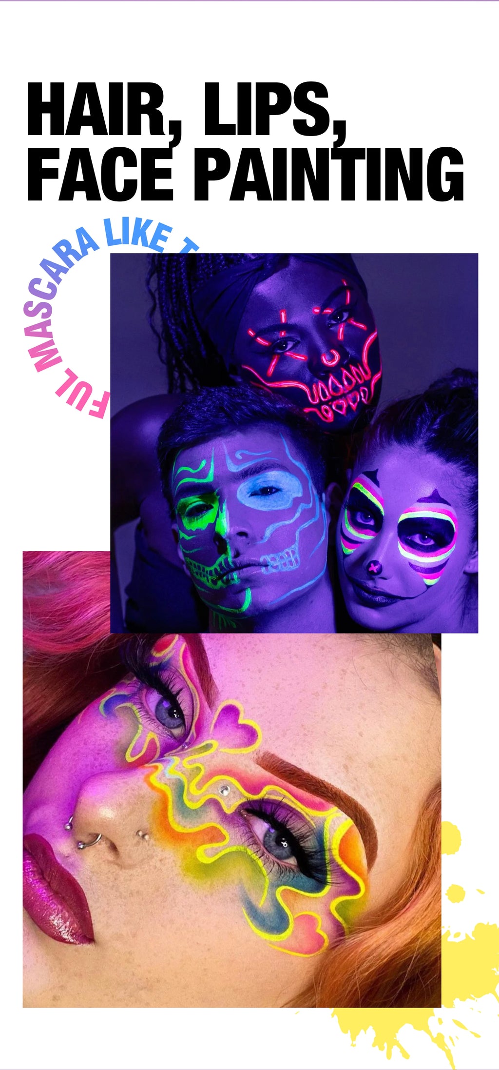 8 Color Face Body Paint Palette Water Soluble Fluorescent UV Makeup Halloween Party Cosmetics Fancy Dress Beauty