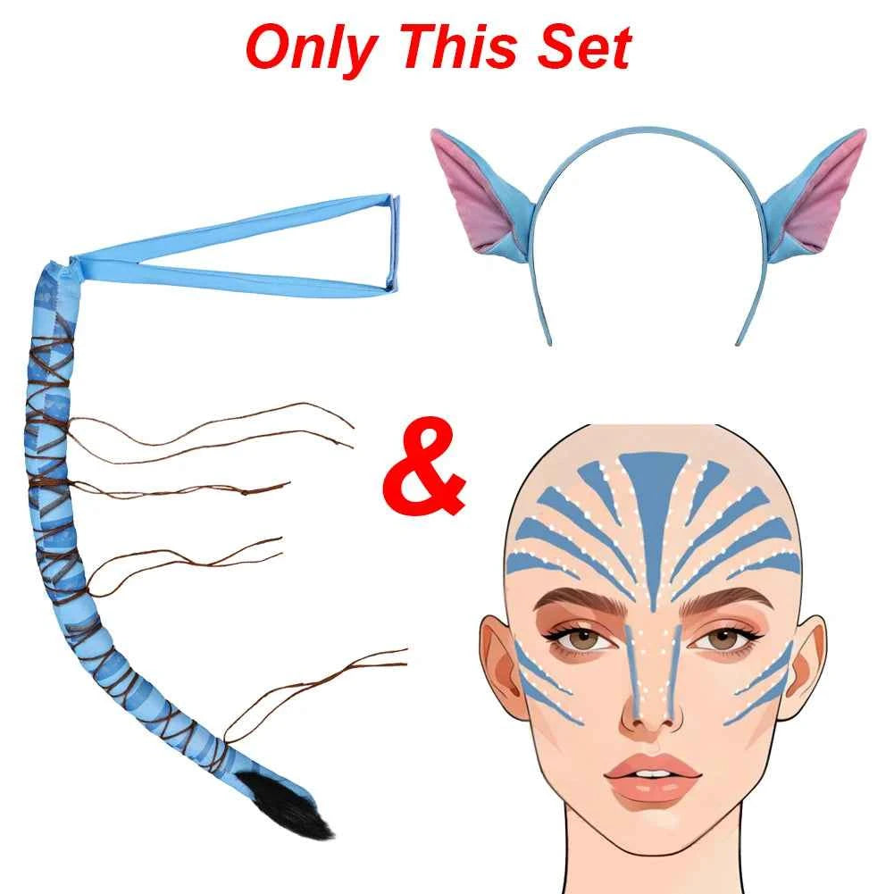 Movie Avatar Tail Ear The Way for Water Neytiri Jake Sully Fantasia Disguise Halloween Carnival Prop Cosplay Costume Accessories