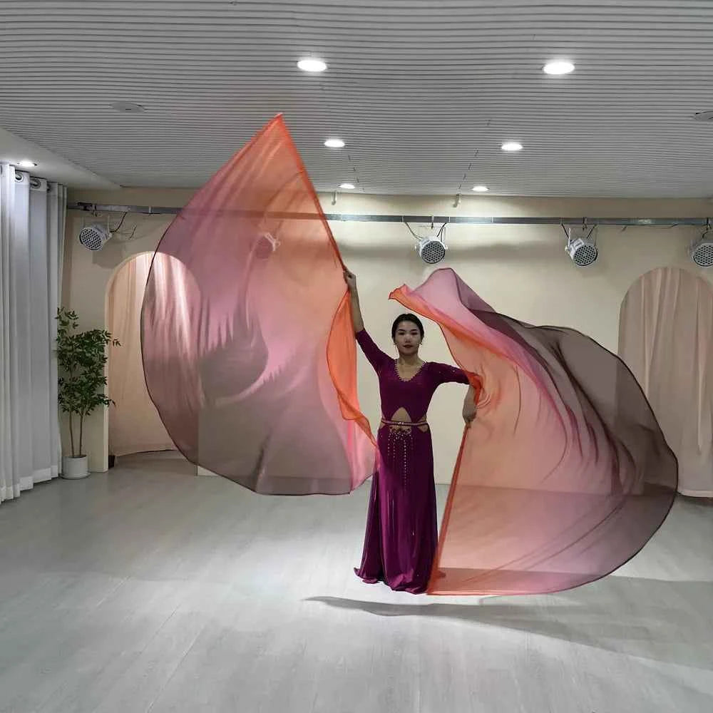 Belly Dance Props 1.9*1.4 Semi-Round Flags Colored Scarves Multi-Color With Telescopic Sticks Stage Performance Accessories New