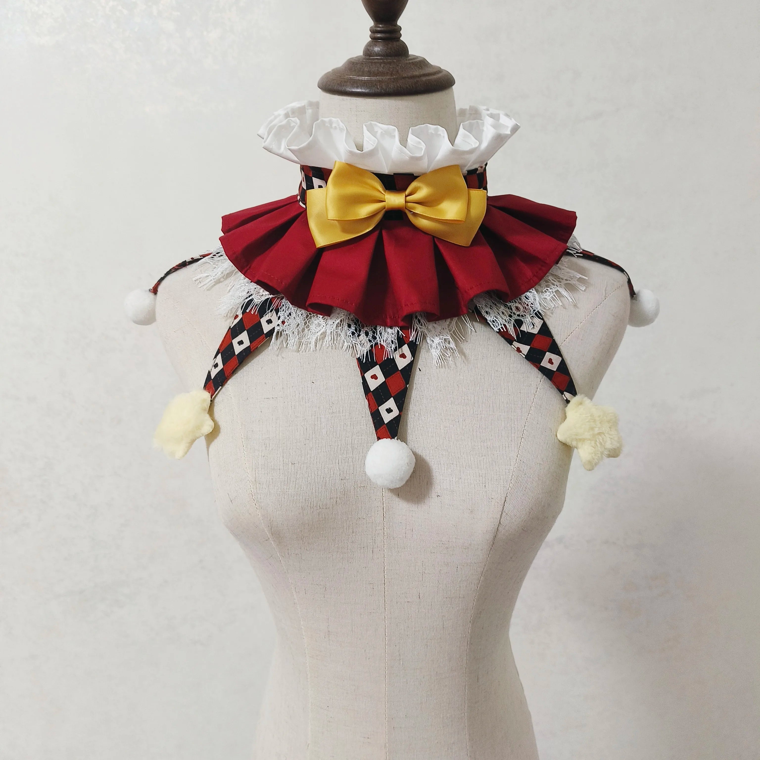 Handmade Halloween Colorful Clowns Chocker Cute Wear Fairy Tale Style Clown Collar Cos Stage Clown Ruff Collars - Big Tim's Magic Emporium