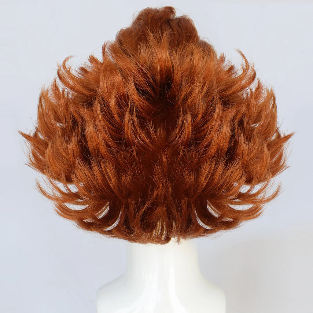 Synthetic Clown Wig for Halloween Cosplay -Orange Curly Hair with Realistic Bald Cap, Perfect for It Movie Character Costume - Big Tim's Magic Emporium
