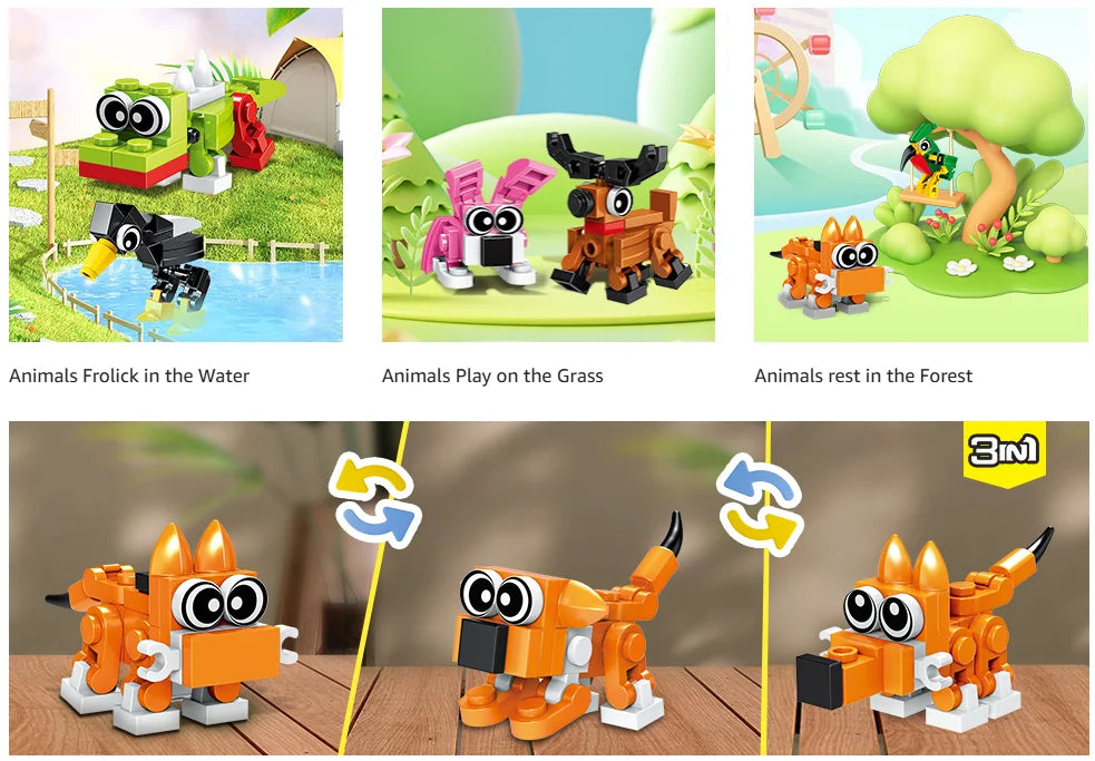 Party Favors for Kids Animals Building Block Toy for Goodie Bag Stuffers Classroom Student Prizes Birthday Gifts for Boys Girls