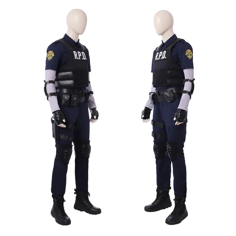 High-quality RE2 Leon Cosplay Costume survival horror games Halloween costumes Leon Scott Kennedy Costume - Big Tim's Magic Emporium
