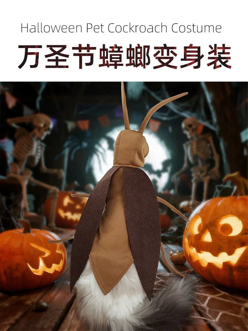 Kawai Pet Transformation Costume Funny Halloween Cockroach Costume Dogs Cats Dress Up Clothing For Outdoor Party Props Gift