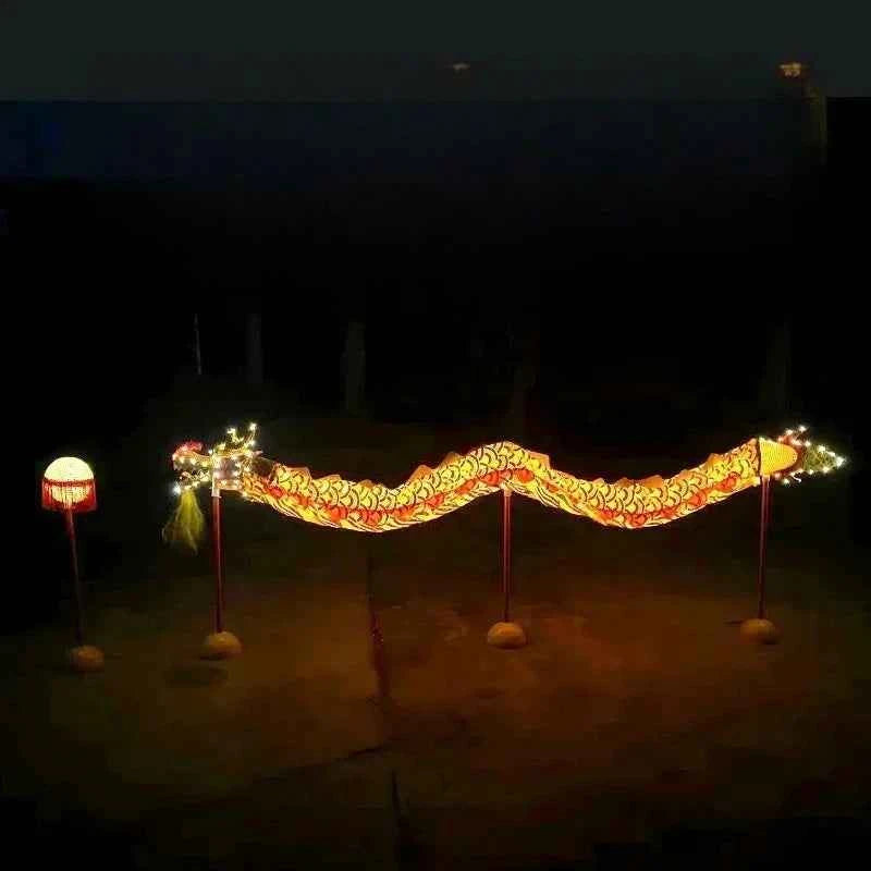 Dragon and lion dance props faucet Kindergarten stage performance Satin cloth dragon luminous nine dragon lanterns