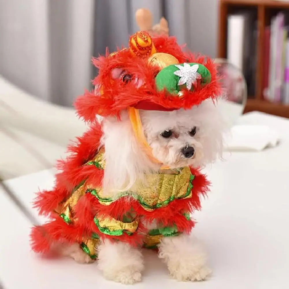 Pet Lion Dance Costume Dance Dog Costume Chinese New Year Pet Costume Dog Clothes For Pet New Year Spring Festival Dress Up