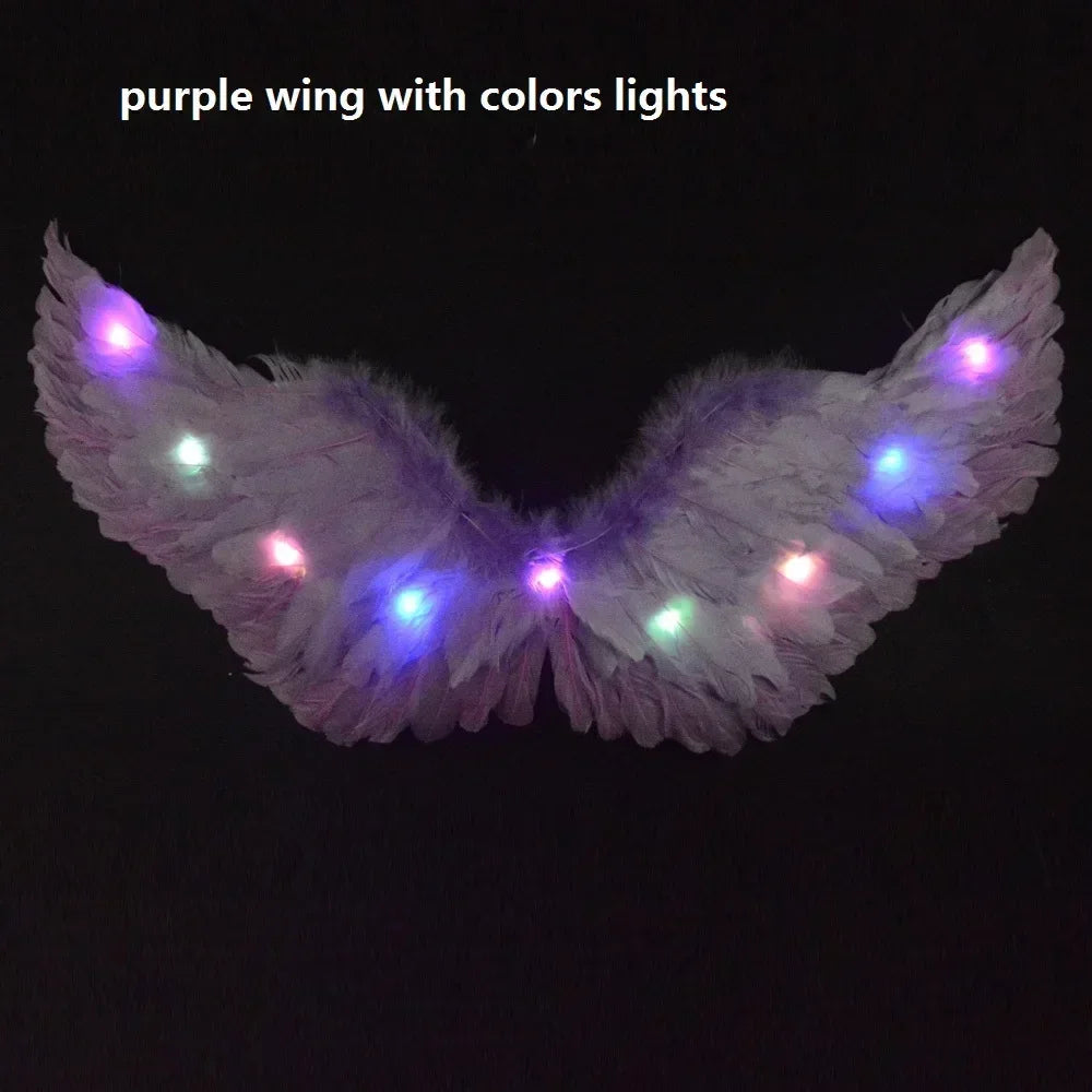 Party Glow LED Angel Feather Wing with Luminous Light Up Effect for Costume Birthday, Wedding and Christmas - Big Tim's Magic Emporium