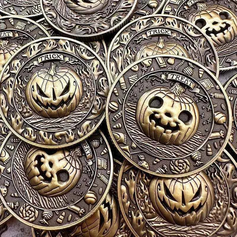 Trick Or Treat Coin, Halloween Coins With Pumpkins, Trick Or Treat Festive Decorations And Party Favors Halloween