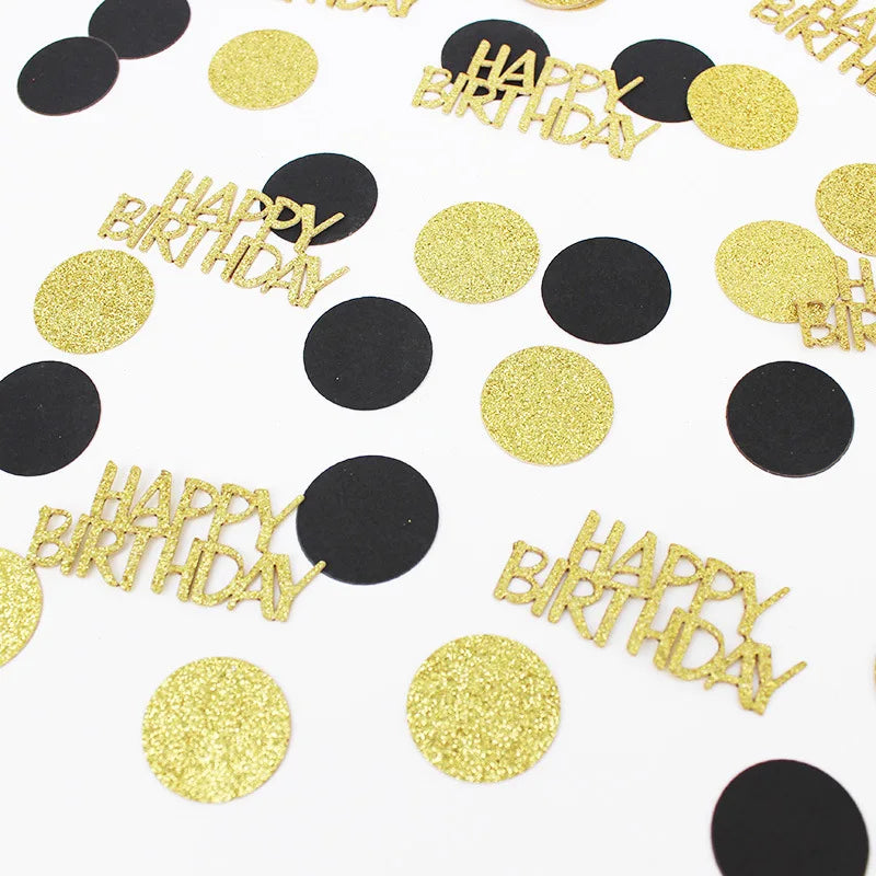 Black Gold Paper Scraps Birthday Party Paper Scraps Birthday Party Desktop Decoration Supplies