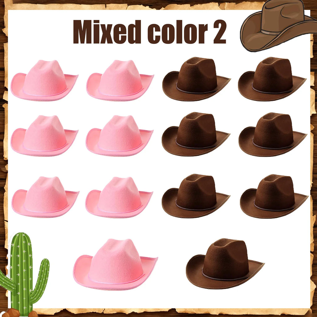 6-48Set Kids Western Cowboy Hats with Bandanas Cowboy Party Hats for Birthday Party Cosplay Costume Party Western Party Favors - Big Tim's Magic Emporium