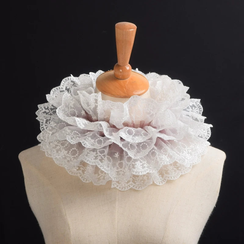 Victorian Collar Ruffle Neck Ruff Vintage Lace Clown Collars Tie Cosplay Accessories - Big Tim's Magic Emporium