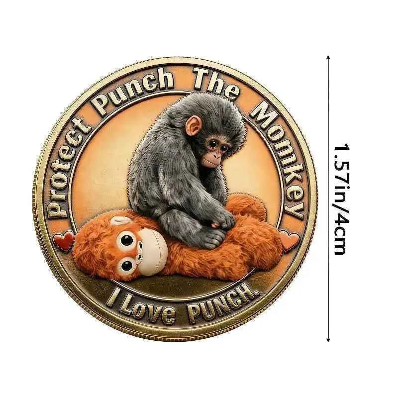 1Pcs Mental Health Motivational Challenge Coins Emotional Support Monkey Coin Inspirational Metal Challenge Coin