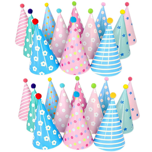 12/24PCS Colorful Party Paper Hats For Birthday Wedding Anniversary Generaling Party Paper Hats Party Selfie Decoration - Big Tim's Magic Emporium
