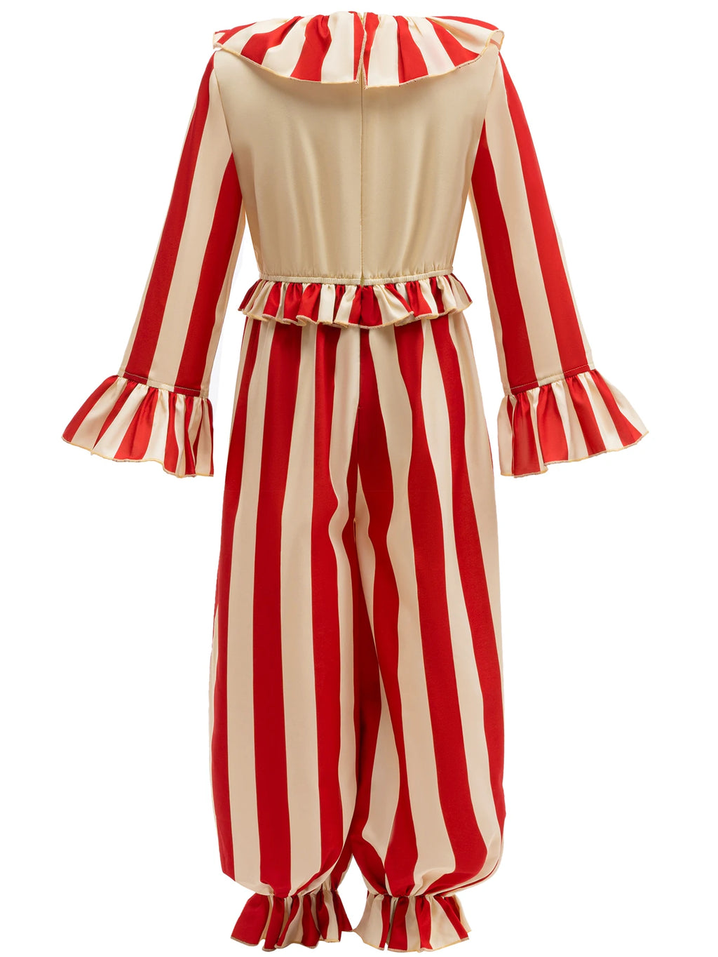 Kids Carnival Outfits Circus Clown Cosplay Costumes Boys Red Stripe Jumpsuits Birthday Dress Up Stage Magic Perform Clothing - Big Tim's Magic Emporium