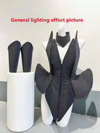 Laser Stage Costume Nightclub DJ Singer Future Technology Performance Clothes Leather Irregular Bodysuit Dress Show Rave Outfits