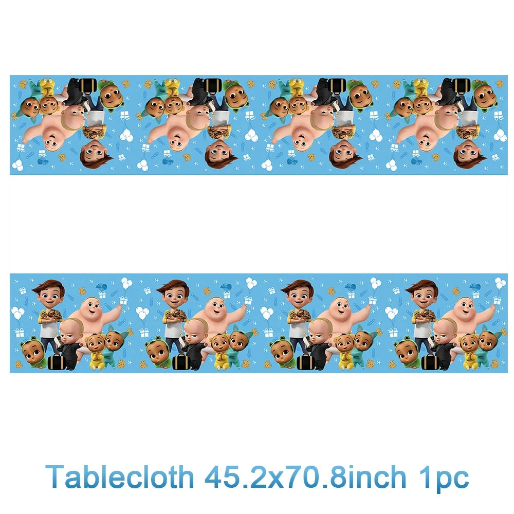 Cartoon Bossed Baby Newborn 1st Birthday Party Decorations Cute Balloons Plates Banner Tableware Set for Kids Party Favors Gifts