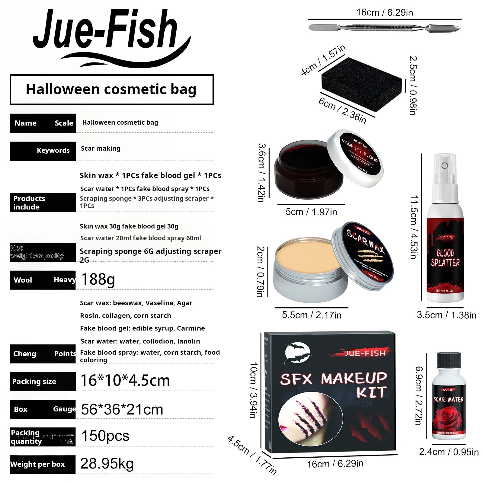 2PCS Halloween Face Painting Kit Highly Pigmented Face Body brus Paint Black and White for DIY Cosplay Theme Parties Body Makeup