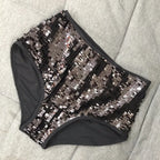 High-Waist Sequin Sparkle Dance Shorts Stage Performance Hot Pants