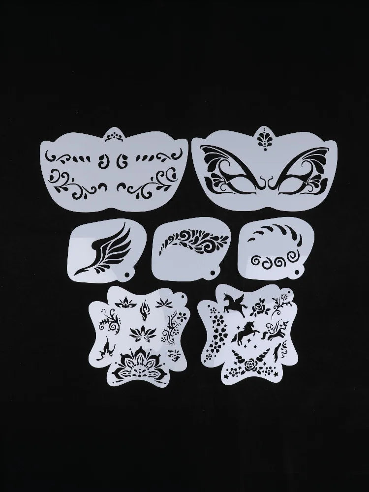 Face Paint Stencils Professional Body Art Paint Stencils Reusable For Adults Kids Easily Use Templates For Parties Makeup Tools