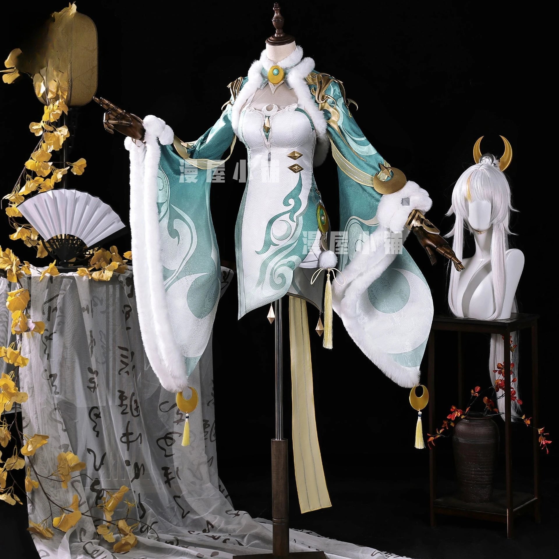 Genshin Impact Zi Bai Cosplay Costume Halloween Party Gorgeous Uniform Accessories Props Complete Set HERO Cos