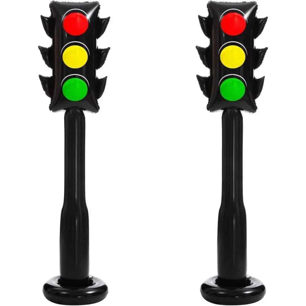 1 59-inch Inflatable PVC Traffic Light Balloon Racing Birthday Party Decor Traffic Light Balloon Vehicle Birthday Party Supplies