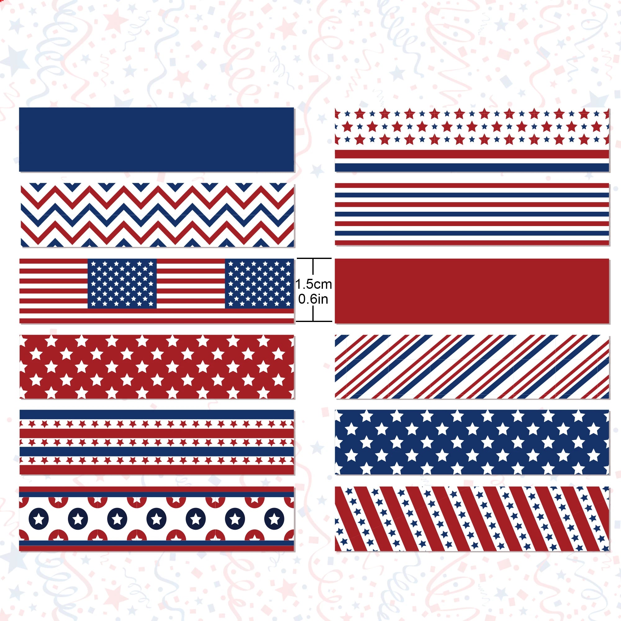 Blue USA July 4th Day Handbook Background DIY Scrapbook Paper and Washi Tape Material Background DIY Origami Decorative Paper