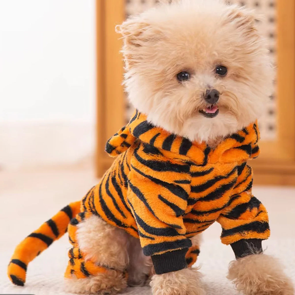 Autumn Winter Pet Costume Sets Cat & Dog Tiger Transformation For Warmth Four-legged clothing Teddy, Chihuahua, Bulldog Outfits.