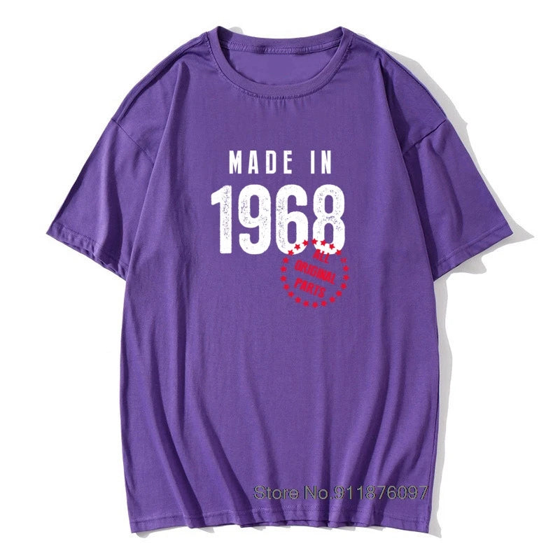 Funny T shirt Husband Birthday Gift 100% Cotton Retro TShirts 1965 1966 1967 1968 1969 Vintage Print Man Round Neck Clothes - Big Tim's Magic Emporium