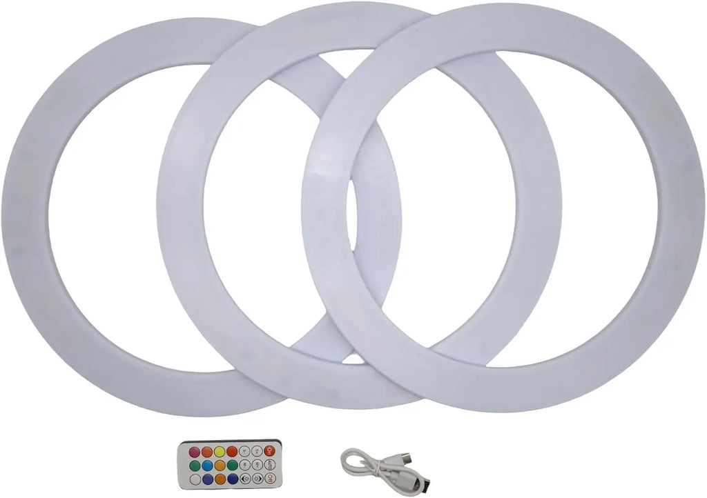 PEHHAH Led Juggling Rings Rechargeable Light Up Juggling Rings Multiple Colors with Charger Set of 3