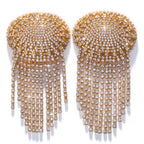 Sparkly Glass Crystal Rhinestone Tassel Nipple Pasties Rave Body Jewelry