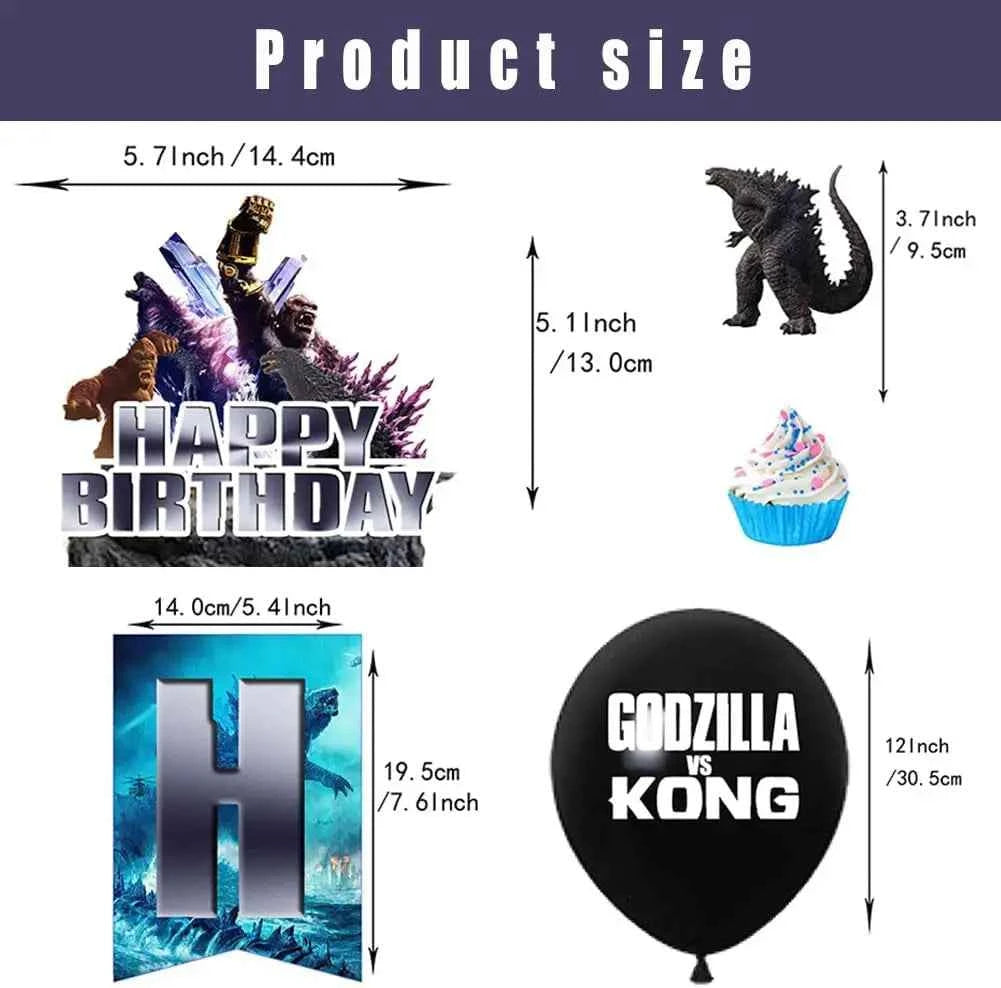 Godzillaed Birthday Party Decorations, Party Supplies, Banner, Balloons, Cake Toppers for Kid's Birthday Party