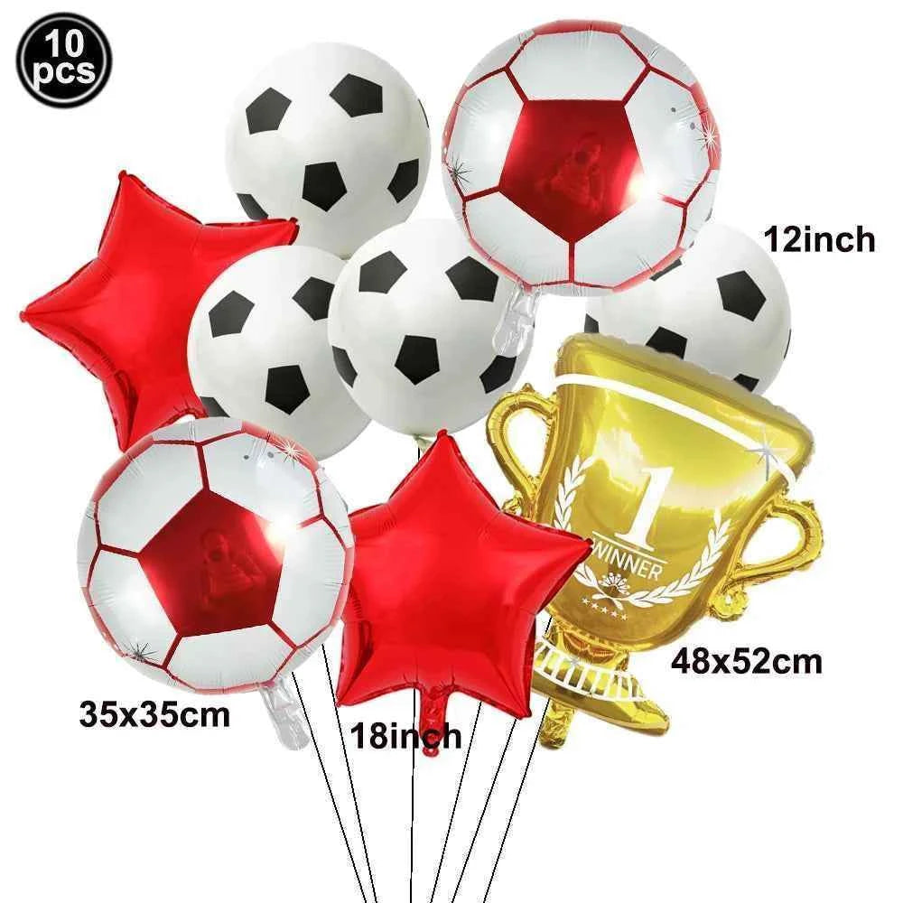 Soccer Party Decoration Balloons Soccer Balls Football Sneakers Trophy Foil Balloons for Birthday Sports Theme Party Supplies