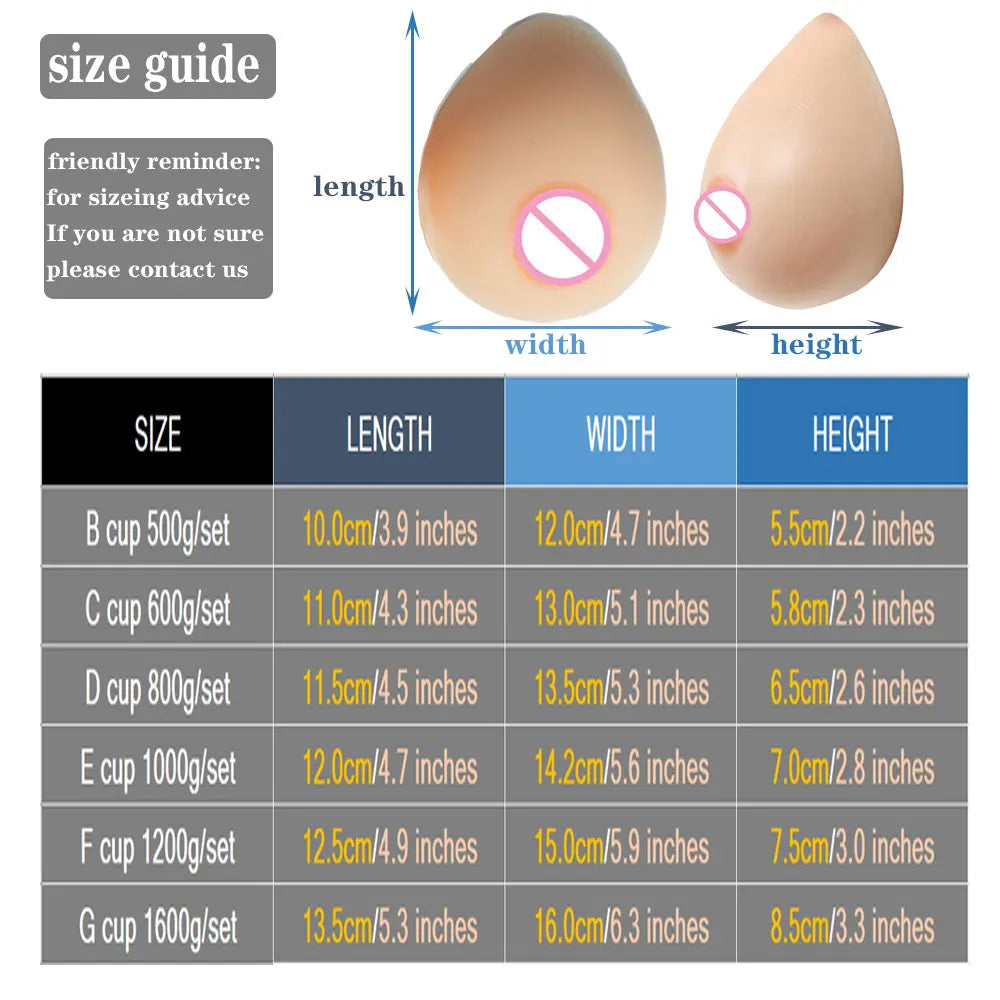 Artificial Fake Boobs False Silicone Breast Forms Realistic Prosthesism For Performer Cross-dress Cosplay Shemale Chest Enhancer - Big Tim's Magic Emporium