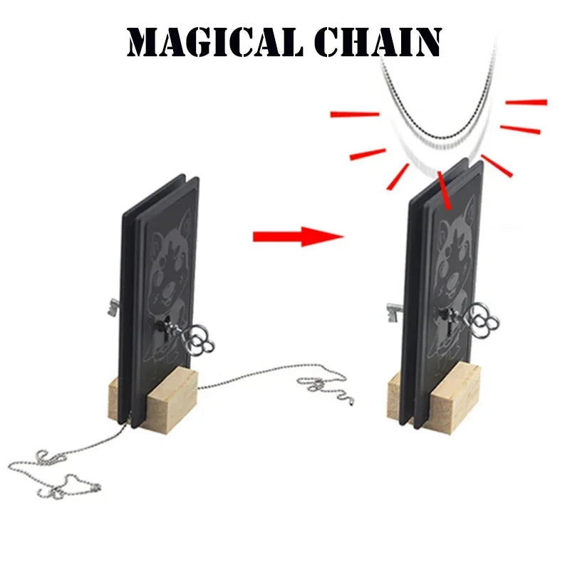 Magical Chain Magic Tricks Penetrate Magia Magician Close Up Illusion Gimmick Props Mentalism Impossible Chain Through Solid Key - Big Tim's Magic Emporium