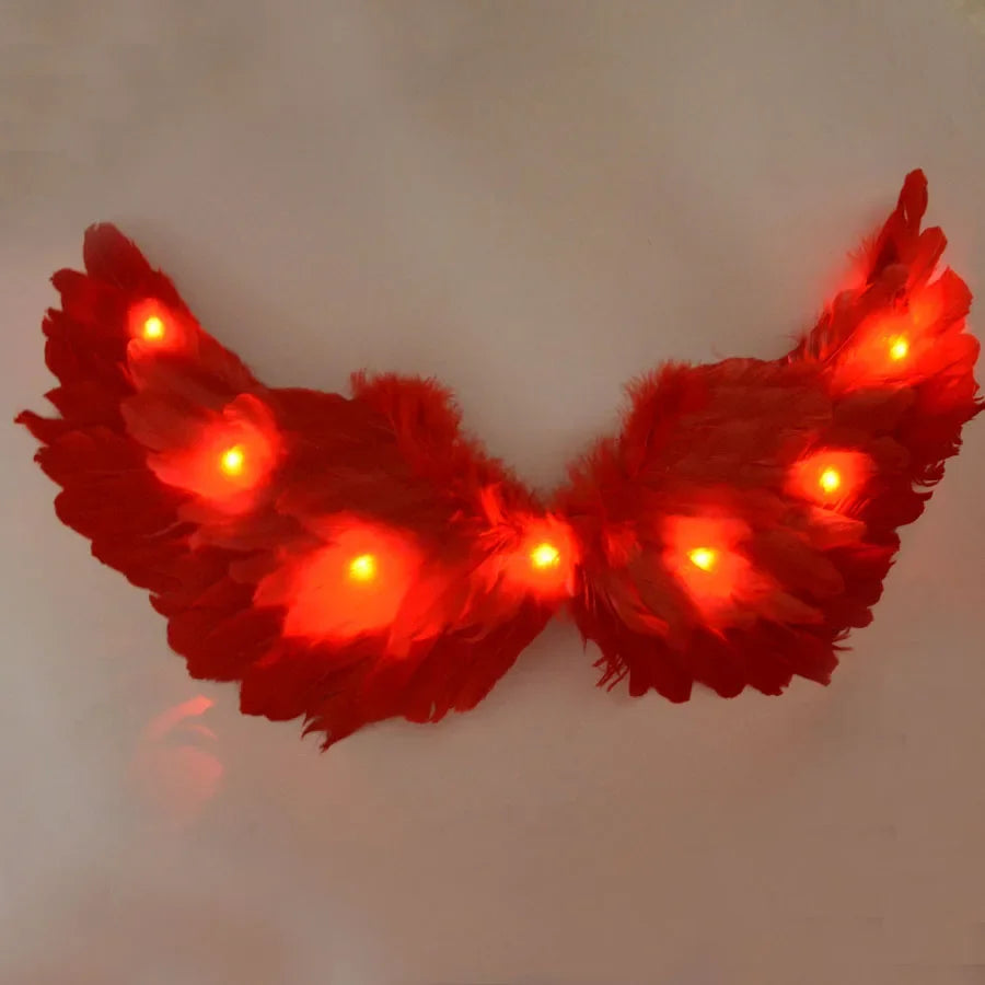 Party Glow LED Angel Feather Wing with Luminous Light Up Effect for Costume Birthday, Wedding and Christmas - Big Tim's Magic Emporium