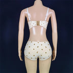 Sexy Golden Rhinestone Bikini Set – Women's Pole Dance, GoGo & Nightclub Stage Costume