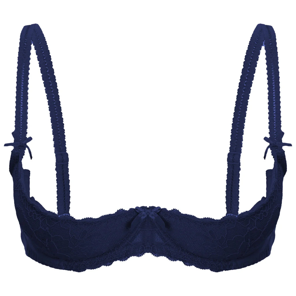 Lace Underwire Half-Cup Push-Up Bra